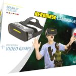 Heromask: VR Headset for Kids + Game System to Learn Spanish Italian etc [Language Learning] Virtual Reality for Kids. Kids Gifts for Boys and Girls for Age 5 to 12 Years Old. Educational
