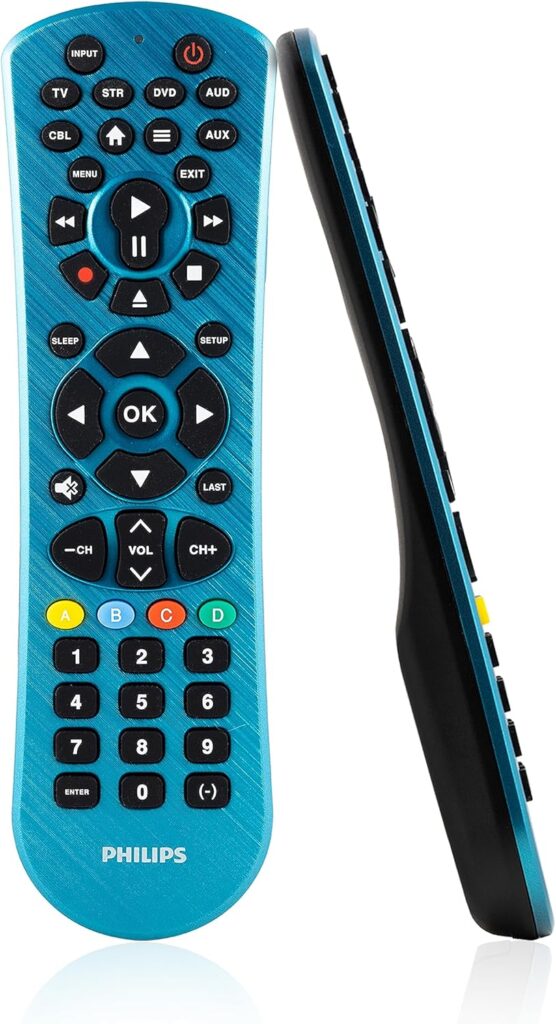 Philips Universal Remote Control, Universal TV Remote Replacement, Samsung TV Remote Control Universal, for Roku Remote Replacement, Vizio, LG, Sony, Apple TV, Smart TVs, 6 Device, Blue, SRP6249B/27