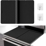 Foldable Silicone Stove Top Cover – 20″x28″ Stove Top Covers for Electric Stove, Induction Cooktop Protector, Glass Top Stove Cover, RV Stove Top Cover & Dish Drying Mat (Black)