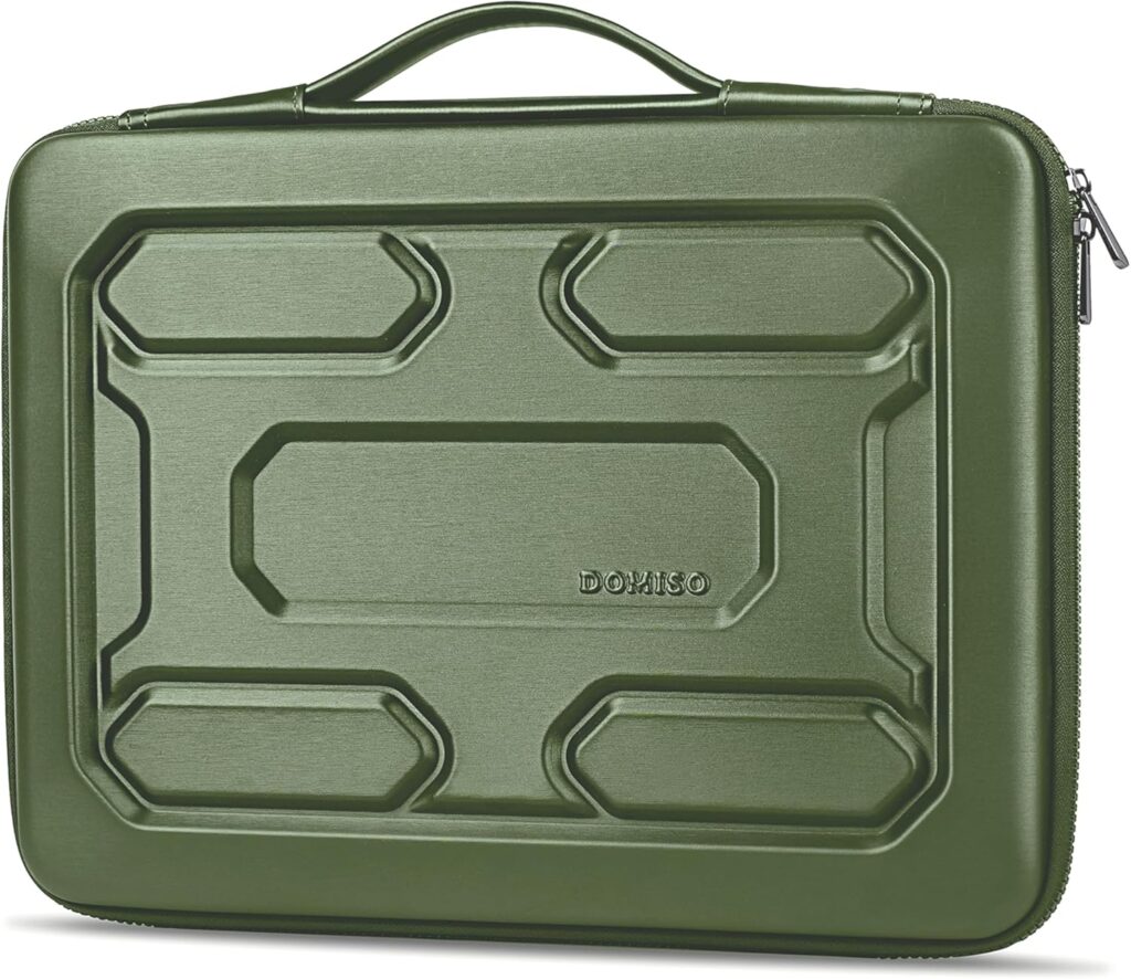 DOMISO 15.6 inch Laptop Sleeve with Handle Shockproof Waterproof EVA Protective Case for 15.6″ Yoga 720 IdeaPad 310 320 ThinkPad T570/Legion 5 Gen 6/HP Envy 15/15.6″ Notebooks, Green