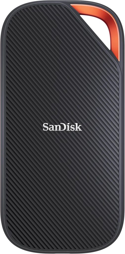 SanDisk 2TB Extreme PRO Portable SSD with USB4, Up to 3800 MB/s Read and 3700MB/s Write, USB-C, USB 3.2, Backwards Compatible, IP65 Water and Dust Resistance – SDSSDE82-2T00-G25