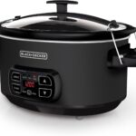 BLACK+DECKER 7-Quart Slow Cooker, SCD4007, Chalkboard Exterior, Locking Lid, 3 Heat Settings, Removable Stoneware Crock