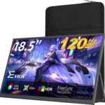 Portable Monitor 18.5” | 120HZ 1ms Gaming Monitor | 125% sRGB | FreeSync, HDR | 350Nits | USB-C & HDMI | VESA & Kickstand | Large Travel External Second Screen for Laptop, Switch, Game Consoles