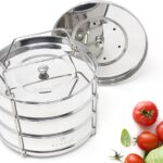 ecozoi Instant Pot Stackable Insert Pans for 6 & 8 Quart, 3 Tier Steamer Insert Pans for Instant Pot Pressure Cooker, Pot in Pot for Baking, Steaming & Casseroles, 2 Interchangeable Lids and Sling