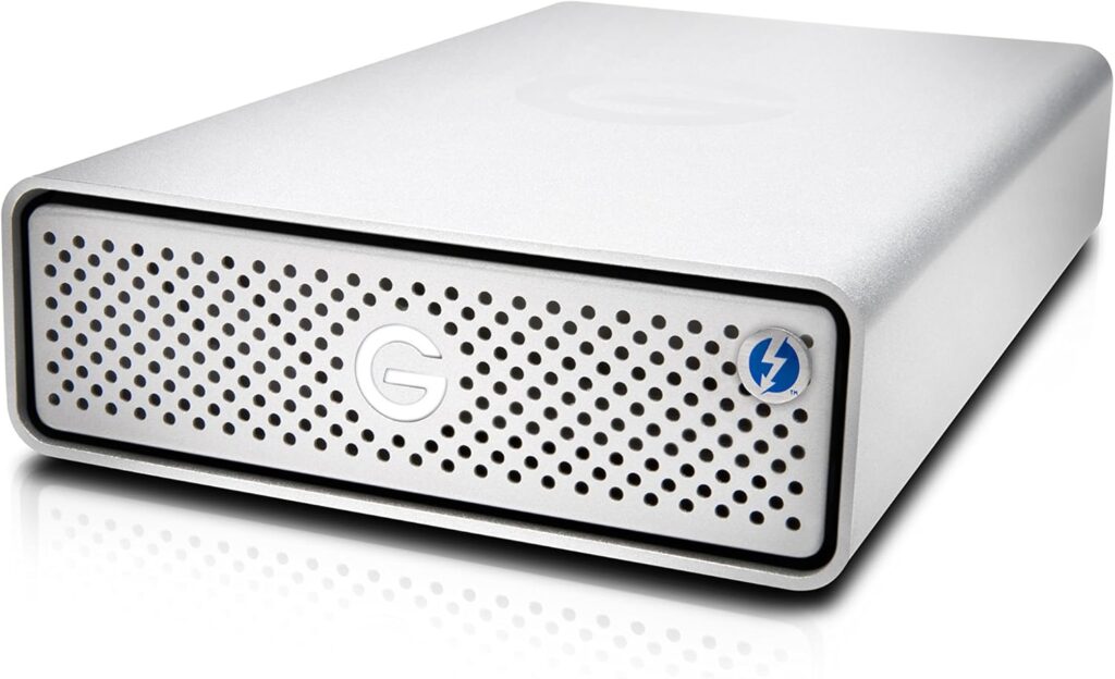 G-Technology 12TB G-DRIVE with Thunderbolt 3 and USB-C Desktop External Hard Drive, Silver – 0G05383-1