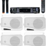 Rockville Hybrid Bluetooth Karaoke Home Theater System+(4) 4″ Speakers+(2) Mics