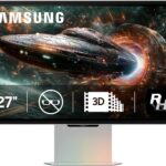 SAMSUNG 27-inch Odyssey 3D G90XF, 4K, 165Hz, Gaming Monitor, 1ms Response Time, AMD FreeSync Premium, Glasses-Free, Ergonomic Stand, LS27FG900XNXZA, 2025