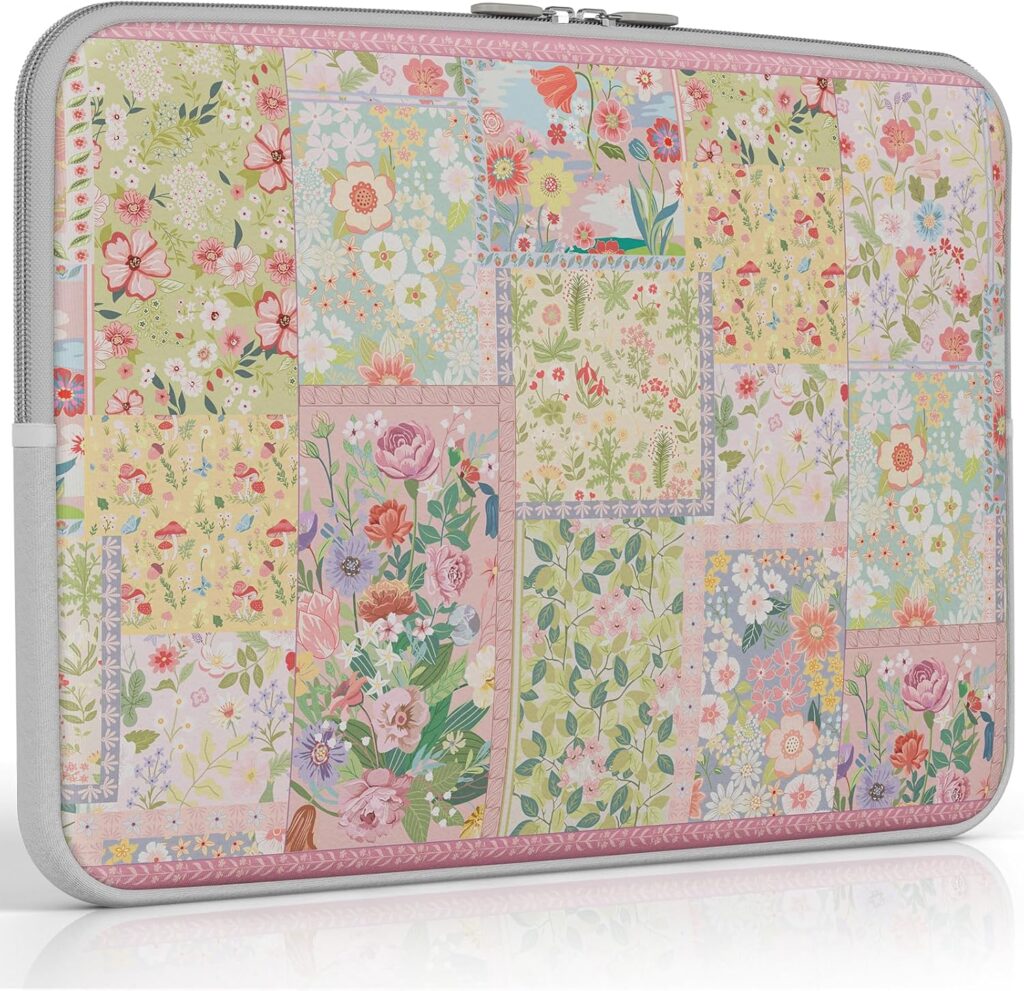 iCasso Laptop Sleeve 13 inch for MacBook Air 13-13.6 inch M3/M2/M1, Cute Laptop Sleeve for MacBook Pro 13 inch, Slim Protective Travel Carrying Case for MacBook Pro 14”, Chromebook, HP, Dell, Pink