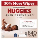 Huggies Skin Essentials Baby Wipes, Hypoallergenic, 99% Water, 15 Flip Top Packs (840 Wipes Total)