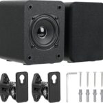 Saiyin Wall Mount Passive Speakers, Indoor Rear Surround Sound Speakers, Stereo Speakers for Midrange & High-Frequency, Passive Bookshelf Speakers for Home Theater, Receiver or Amplifier Required
