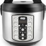 Aroma Housewares Professional Plus ARC-5000SB 20 Cup (Cooked) Digital Rice Cooker, Food Steamer, Slow Cooker, Stainless Exterior/Nonstick Pot, Silver, Black, 10-cup uncooked/20-cup cooked/4QT