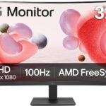LG 32MR50C-B Curved Monitor 32-Inch FHD 100Hz AMD FreeSync OnScreen Control Dynamic Action Sync Black Stabilizer Tilt Stand (HDMI) – Black