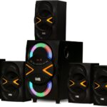Acoustic Audio by Goldwood 5.1 Speaker System 5.1-Channel with LED lights and Bluetooth Home Theater Speaker System, Black (AA5210)