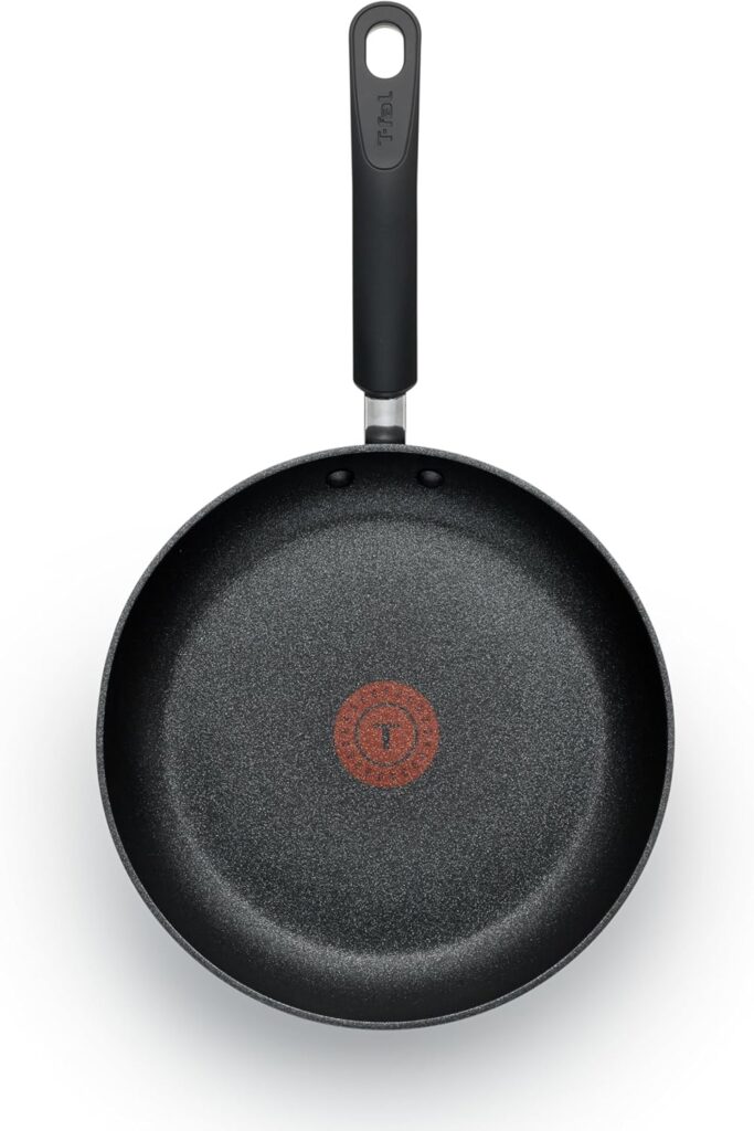 T-fal C4610263 Titanium Advanced Nonstick Thermo-Spot Heat Indicator Dishwasher Safe Cookware Fry Pan, 8-Inch, Black –