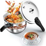 WantJoin Pressure Cooker, 11 Quart Stainless Steel Pressure Canner, Induction Compatible Cookware with Spring Valve Safeguard Devices,Compatible with Gas & Induction Cooker