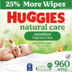 Huggies Natural Care Sensitive Baby Wipes, Unscented, Hypoallergenic, 99% Purified Water, 15 Flip-Top Packs (960 Wipes Total)