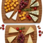ROYAL CRAFT WOOD Charcuterie and Cheese Board Set of 2 – Large Bamboo Cheese Board – Serving Tray Platter – House Warming Gifts New Home
