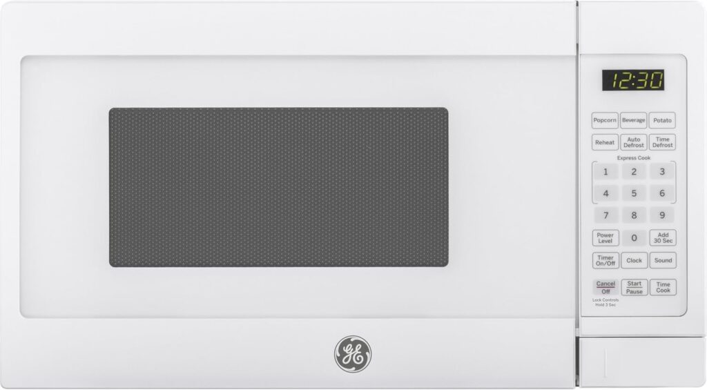 GE Countertop Microwave Oven | 0.7 Cubic Feet Capacity, 700 Watts | Kitchen Essentials for the Countertop or Dorm Room | White