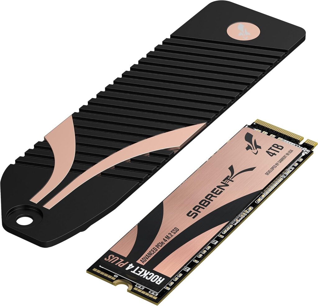 SABRENT 4TB Rocket 4 Plus NVMe 4.0 Gen4 PCIe M.2 Internal Extreme Performance SSD + M.2 NVMe PS5 heatsink Combo (SB-RKT4P-PSHS-4TB)