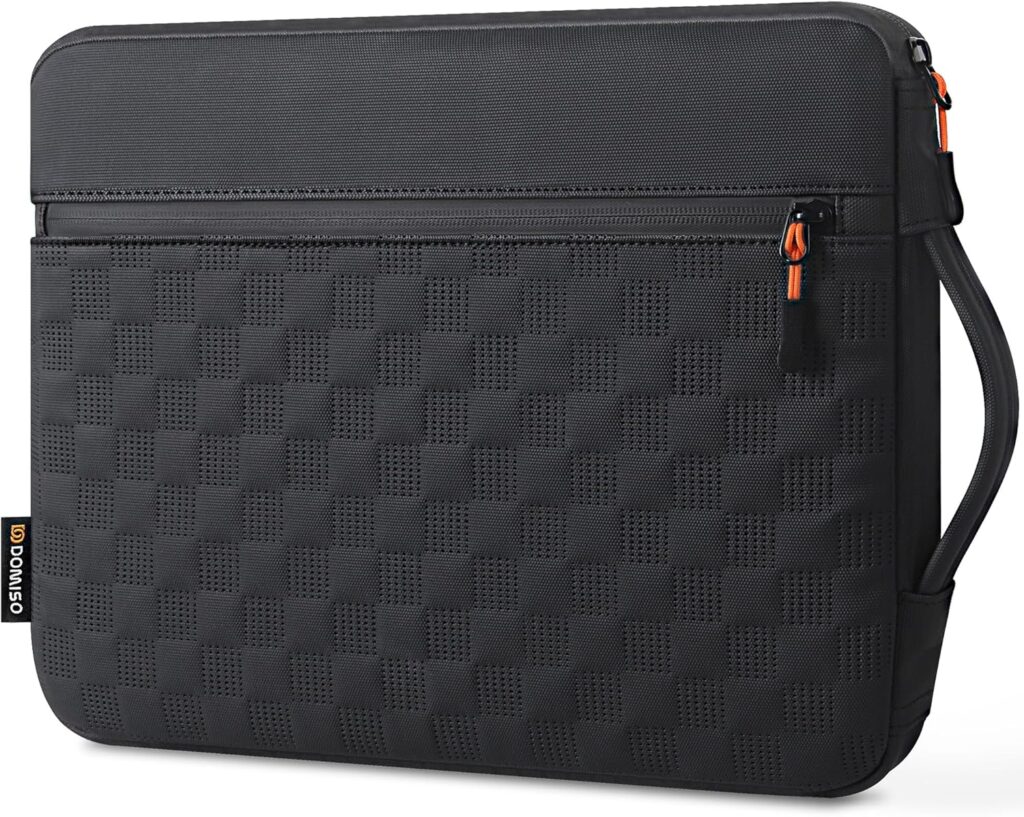 DOMISO 14 Inch Laptop Case Sleeve, Waterproof & Shockproof Protective Cover with Handle, Fits Most 14” Laptops Like MacBook Pro, Dell XPS, HP-,Black