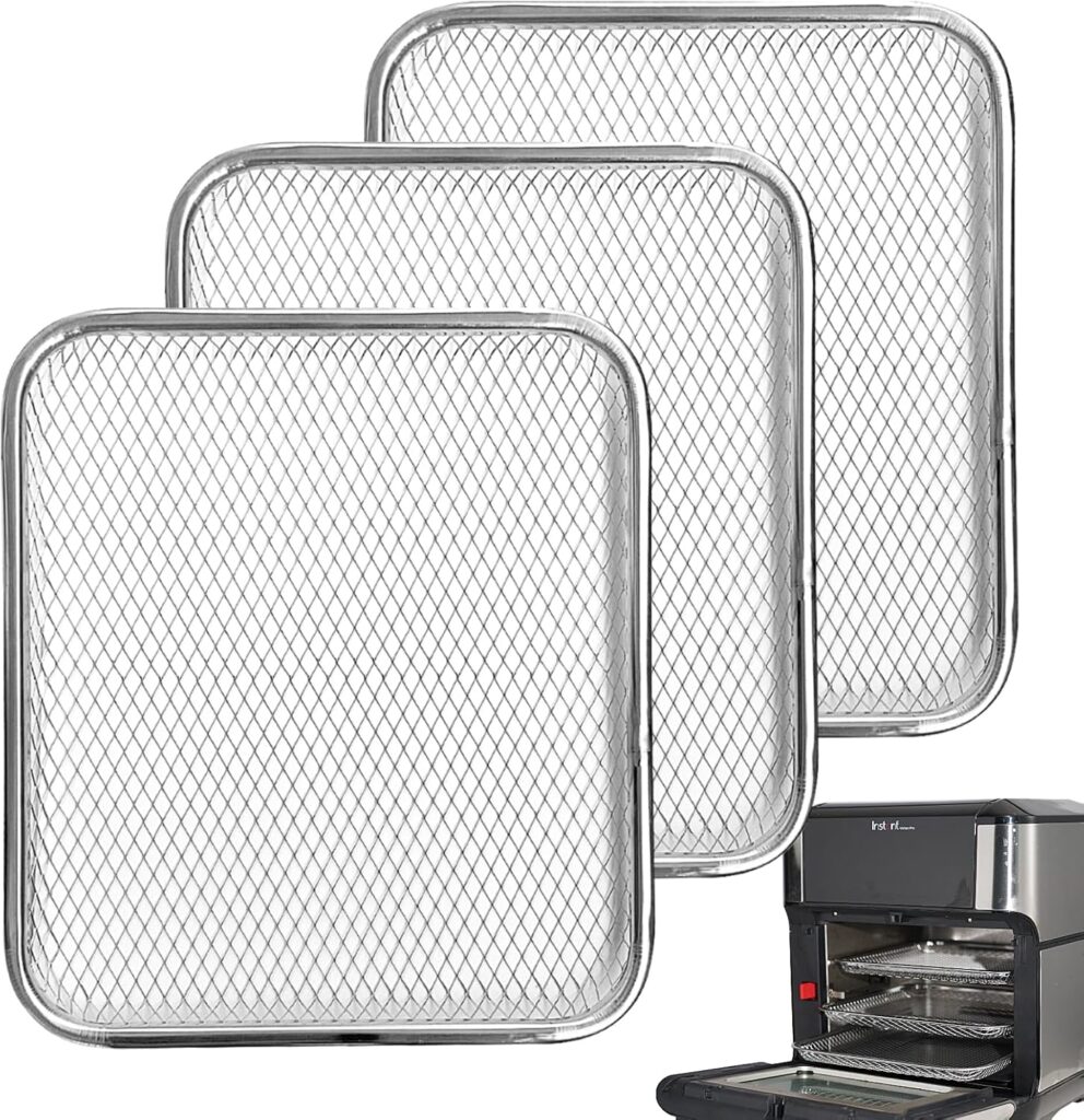 3-Pack Cooking Crisper Trays: Mesh Stainless Steel Replacement Trays Fit Instant Pot Air Fryer Oven 10QT – Max Airflow – BPA-Free – Teflon-Free – 2025