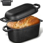 4.6 Quart Oval Dutch Oven for Bread Baking, Bread Oven for Sourdough, Cast Iron Bread Loaf Pan for Homemade Bread