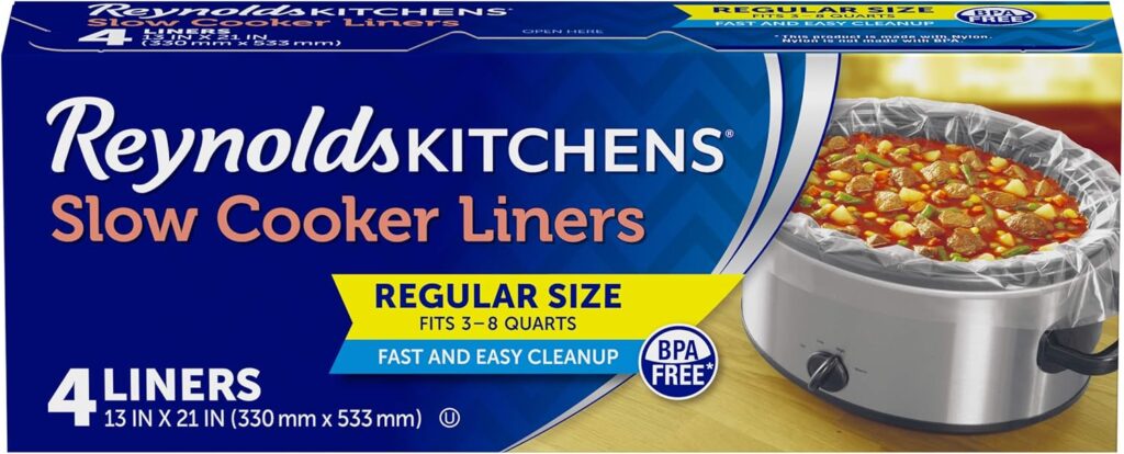 Reynolds Kitchens Slow Cooker Liners, Regular (Fits 3-8 Quarts), 4 Count (Pack of 12), 48 Total