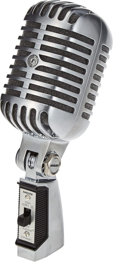 Shure 55SH Series II Iconic Microphone – Vintage Style, Rich Sound Quality, Rugged Construction, Shock-Mounted Noise Reduction for Vocals & Instruments-for Live Performances & Studio Recording