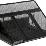 DESIGNA Metal Mesh Ventilated Adjustable Laptop Stands Computer Notebook Holder Stand Riser Compatible with Apple MacBook Air Pro Dell XPS HP Samsung Lenovo More Laptops up to 19″- Black