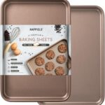 HAPPIELS Nonstick 9×13 inch Quarter Baking Sheet Set of 2 | PFOA & BPA Free Non Toxic 13×9 inches Cookie Sheets | Best Non stick Cooking Pans, Small Tray for Toaster Oven | Nontoxic Baking Pan 9 x 13