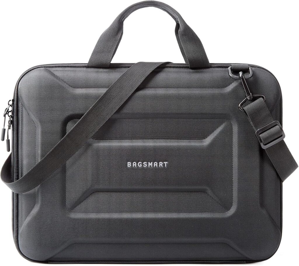 BAGSMART 15.6-16 inch Laptop Computer Case with Strap,Shockproof Waterproof Laptop Bag with Sturdy Handle,Carrying Laptop Sleeve for 15″ Dell,HP,MacBook Pros,Black