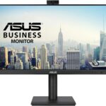 ASUS 27” 1080P Video Conferencing Monitor (BE279QFK) – Full HD, IPS, 100Hz, Frameless, Built-in Webcam, Mic Array, Speaker, Height Adjustable, Ergonomic Design, Eye Care, Wall Mountable, 3 yr warranty
