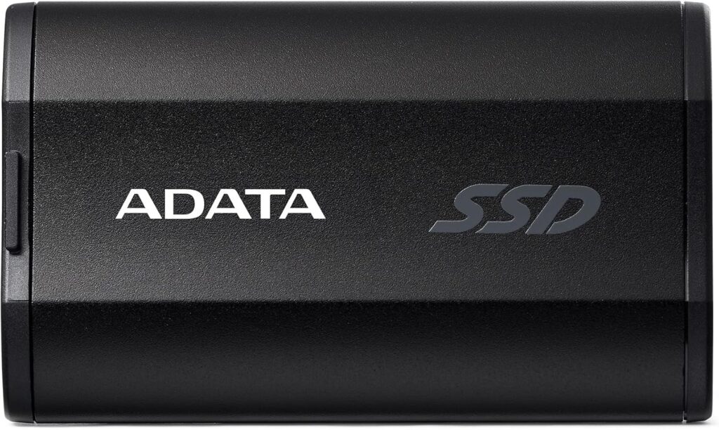 ADATA SD810 1000G IP68 Water Resistance Up to 2000 MB/s USB 3.2 Gen 2 USB-C External Solid State Drive – Black for iPhone 15/Pro/Max, Android (SD810-1000G-CBK)