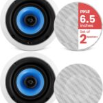 Pyle 6.5” In-Wall / In-Ceiling Speakers, 250W Peak, Hi-Fi Stereo Sound, Pivoting Adjustable Coaxial Silk Dome Tweeter, Poly Cone Woofer, Stain Resistant Grill, For Home Theater, Custom Installs- Pair
