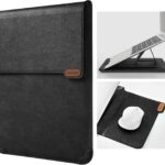 Nillkin Laptop Sleeve 15.6 inch,MacBook Air Sleeve Case with Laptop Stand and Mouse Pad,2 Stand Modes,Slim Protective Cover for MacBook Air M4,Air 15,Samsung/HP 15-15.6 Inch Notebook,Black Texture