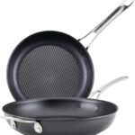 Anolon X Hybrid Nonstick Induction Frying Pans/Skillet Set, 10 Inch and 12 Inch, Dark Gray