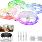 Ameta Drones for Kids Adults, RC Drone with 1080P HD FPV Camera, Cool Toys Gift for Boys Girls Teenage, STEM Toys with LED Light, Propeller Full Protect, 2 Batteries Long Flight Time and Remote Control, Easy to Fly