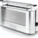Russell Hobbs TRL9300GYR 2-Slice Glass Accent Long Toaster, Silver