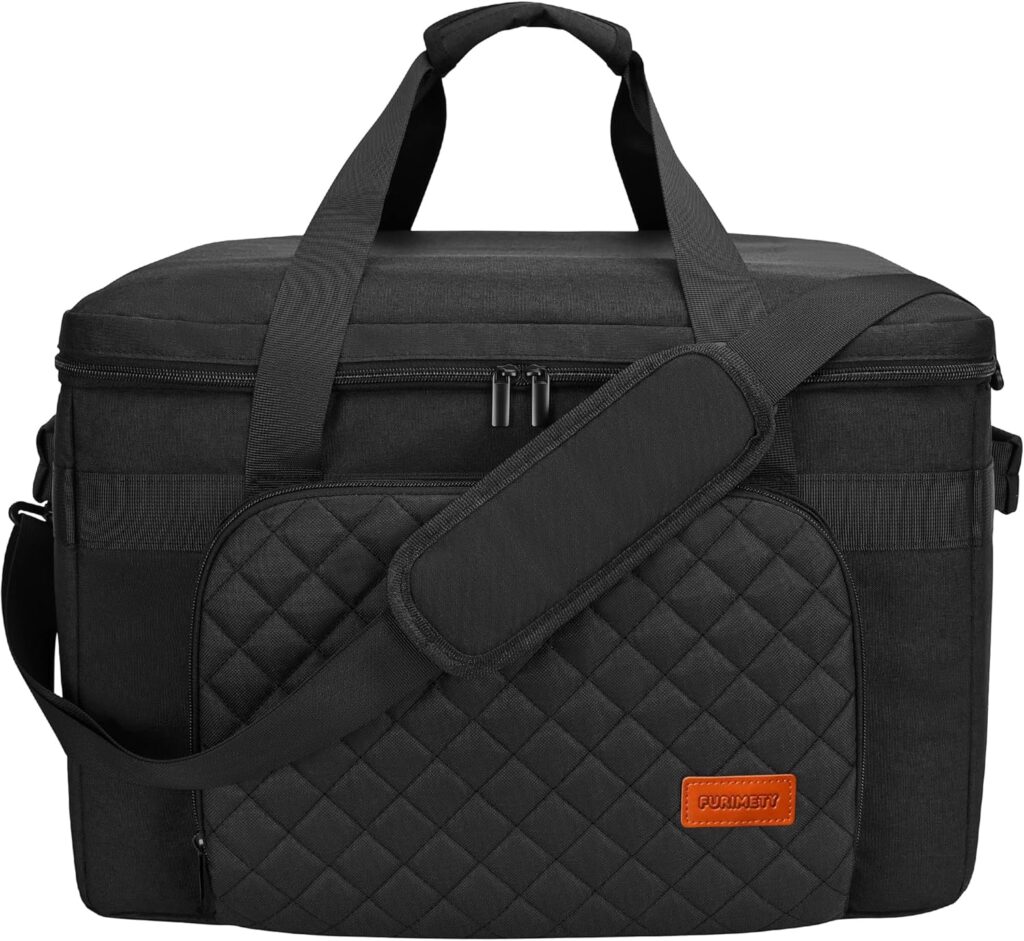 Carrying Bag Compatible with Ninja Crockpot Slow Cooker, Portable Insulated Travel Carrier Case for Ninja Foodi Possiblecooker Pro 8.5 Qt and Accessories with Shoulder Strap, Quilted Black