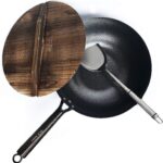 12.5 Inch Carbon Steel Wok For Electric, Induction and Gas Stoves (Lid, Spatula and User Guide Video Included)