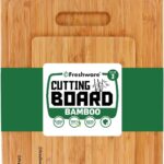 Bamboo Cutting Boards for Kitchen [Set of 3] Wood Cutting Board for Chopping Meat, Vegetables, Fruits, Cheese, Knife Friendly Serving Tray with Handles