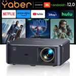 Projector 4K with Google TV, YABER K2s WiFi 6 Bluetooth Projector, Sound by JBL, Dolby Audio, Auto Focus & Keystone,Native 1080P 4K Supported Outdoor Movie Projector with Netflix 7000+ Apps