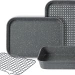 Oster Greystone Premium PFA Free Non-stick 4 Piece Toaster Oven Carbon Steel Bakerware Set