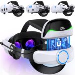 Kawaye Head Strap with Battery for Meta Quest 3S/Quest 3/Quest 2, Adjustable VR Headset Strap Replacement for Elite Strap Enhanced Support&Comfort for VR Console【Backpad with Cotton Version】