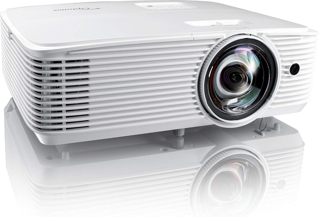 Optoma EH412ST Short Throw 1080P HDR Professional Projector | Super Bright 4000 Lumens | Business Presentations, Classrooms, or Meeting Rooms | 15,000 hour lamp life | Speaker Built In | Portable