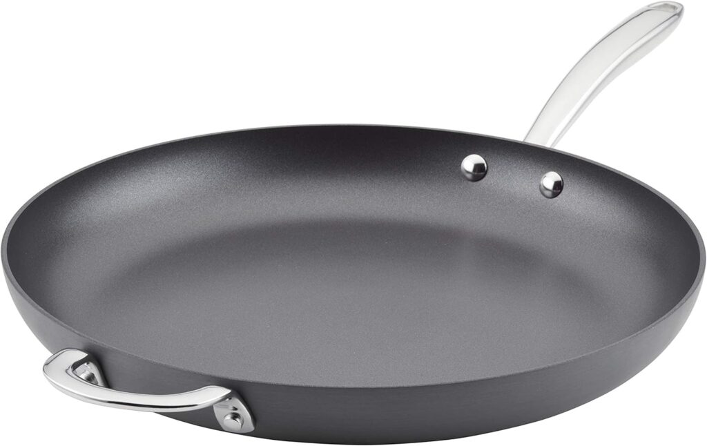 Rachael Ray 80089 Professional Hard Anodized Nonstick Frying/Fry Pan/Skillet with Helper Handle, 14 Inch – Gray