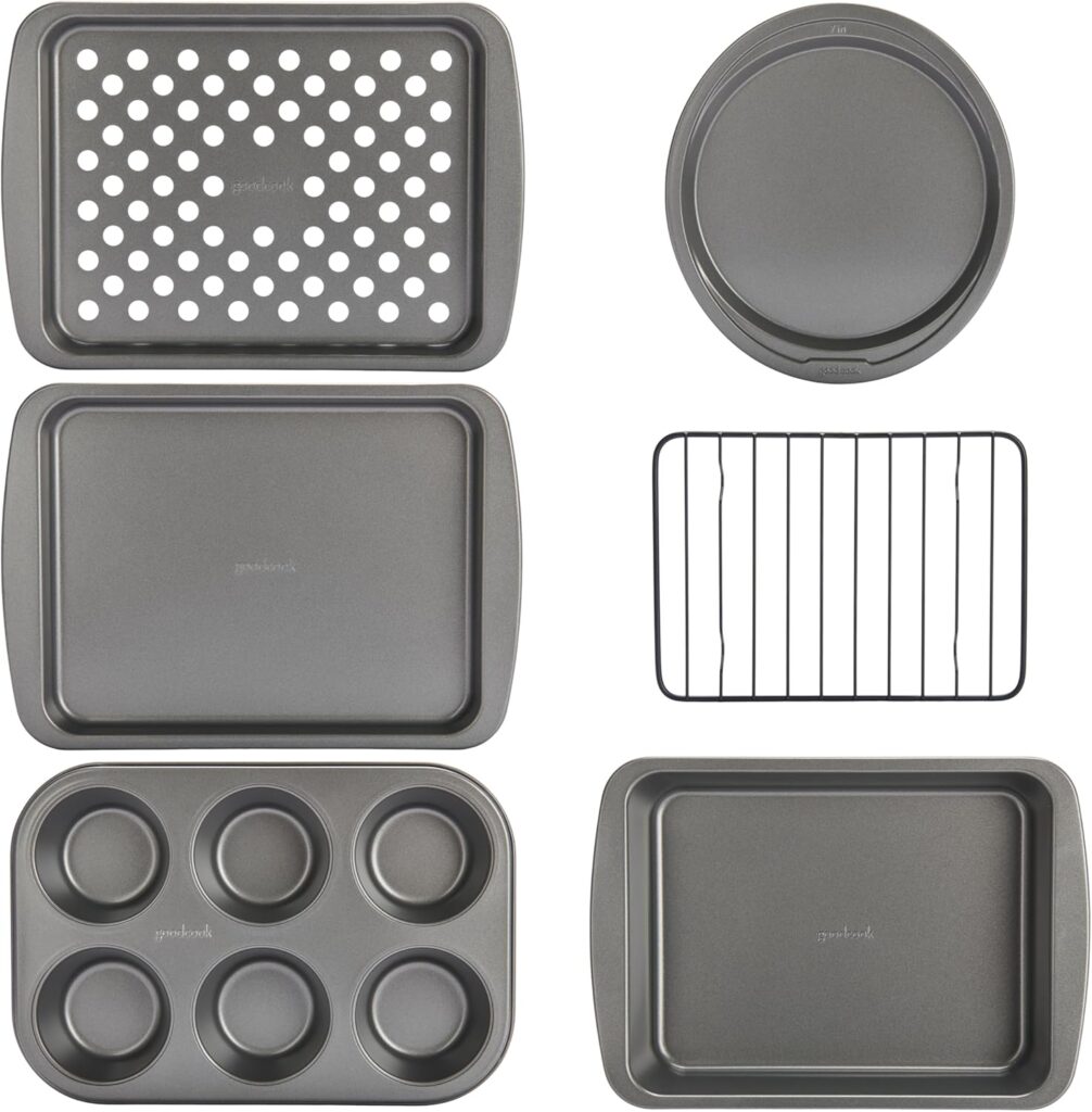 GoodCook Everyday Nonstick Toaster Oven 6pc Set, Gray