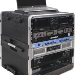 Sound Town Lightweight 12U PA DJ Rack/Road Case with 11U Rack Space, ABS Construction, 19″ Depth, Retractable Handle, Wheels and Heavy-Duty Latches (STRC-A12UT)