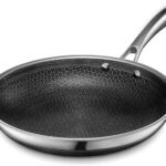 HexClad Hybrid Nonstick 10-Inch Frying Pan, Stay-Cool Handle, Dishwasher-Friendly, Oven-Safe Up to 900°F, Induction Ready, Compatible with All Cooktops