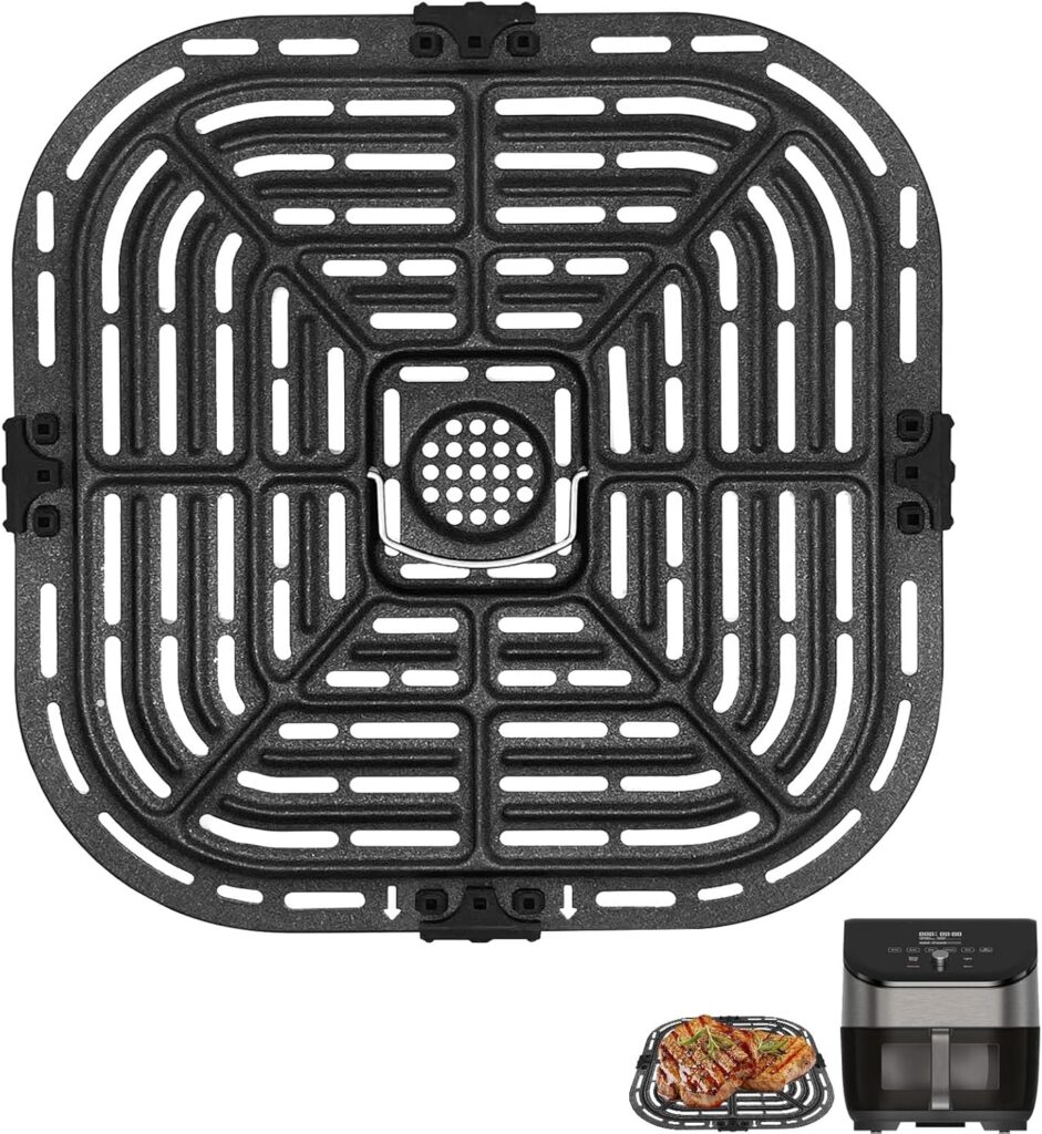 Air Fryer Grill Pan for Instant Vortex Plus 6QT instant pot vortex plus 6QT Clear Cook Air Fryer, Original Air Fryer Accessories Replacement Tray Plate Crisper Plate Rack Parts,Dishwasher Safe